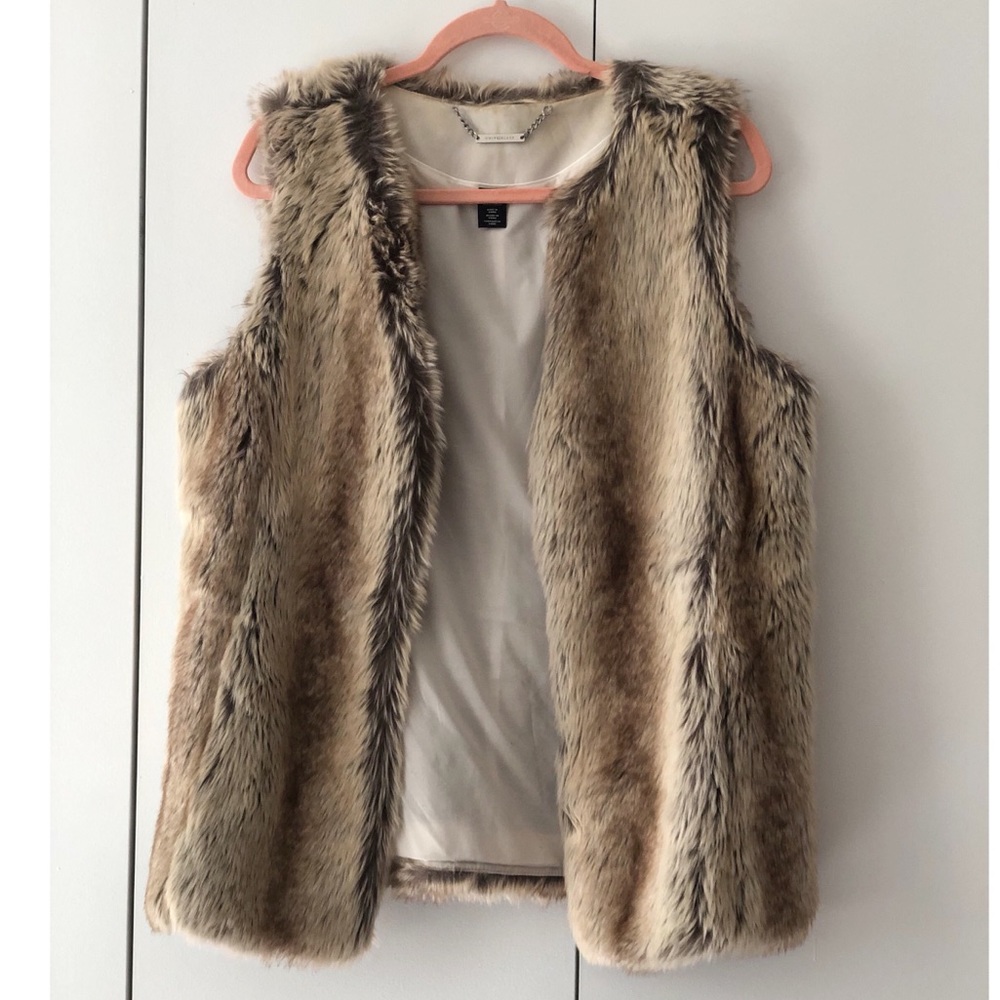 WHBM Faux Fur Vest